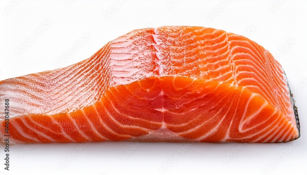 piece of salmon fillet isolated on white background piece of salmon fillet isolated on white background