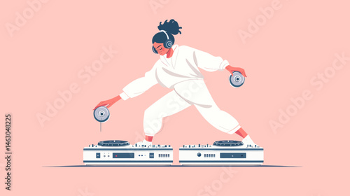 A silhouetted figure is used in a minimalist flat design illustration to creatively capture the essence of rap and hip-hop culture