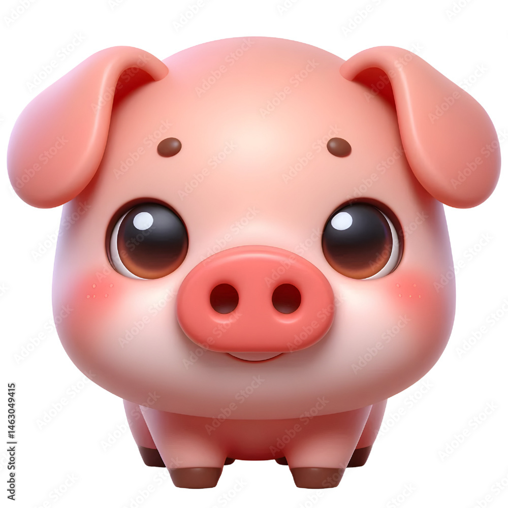 Cute 3d pig isolated on white background Cute 3d pig isolated on white background