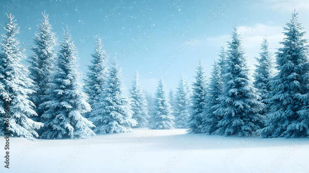 Fototapeta premium Winter wonderland forest scene