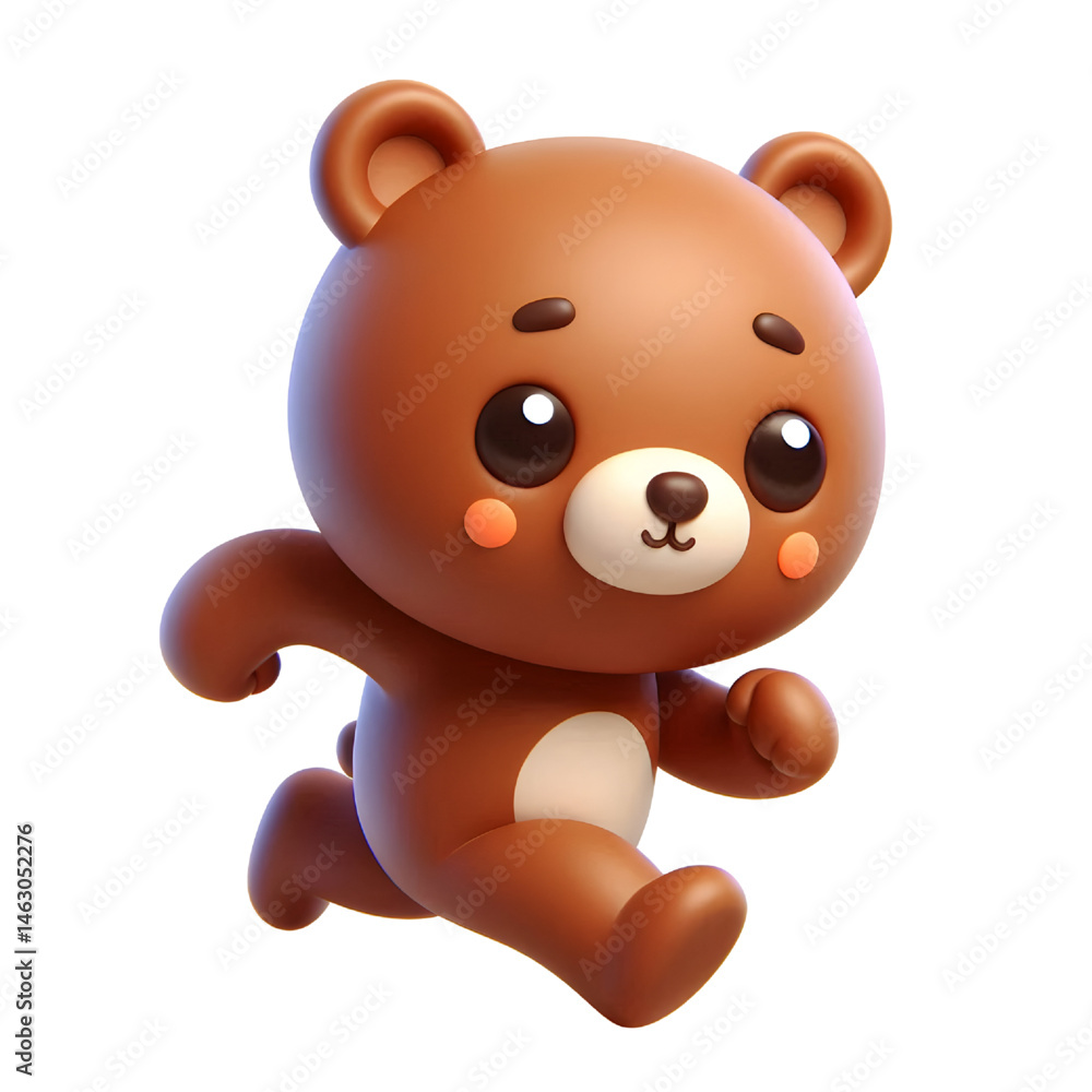 Cute 3d bear isolated on white background Cute 3d bear isolated on white background