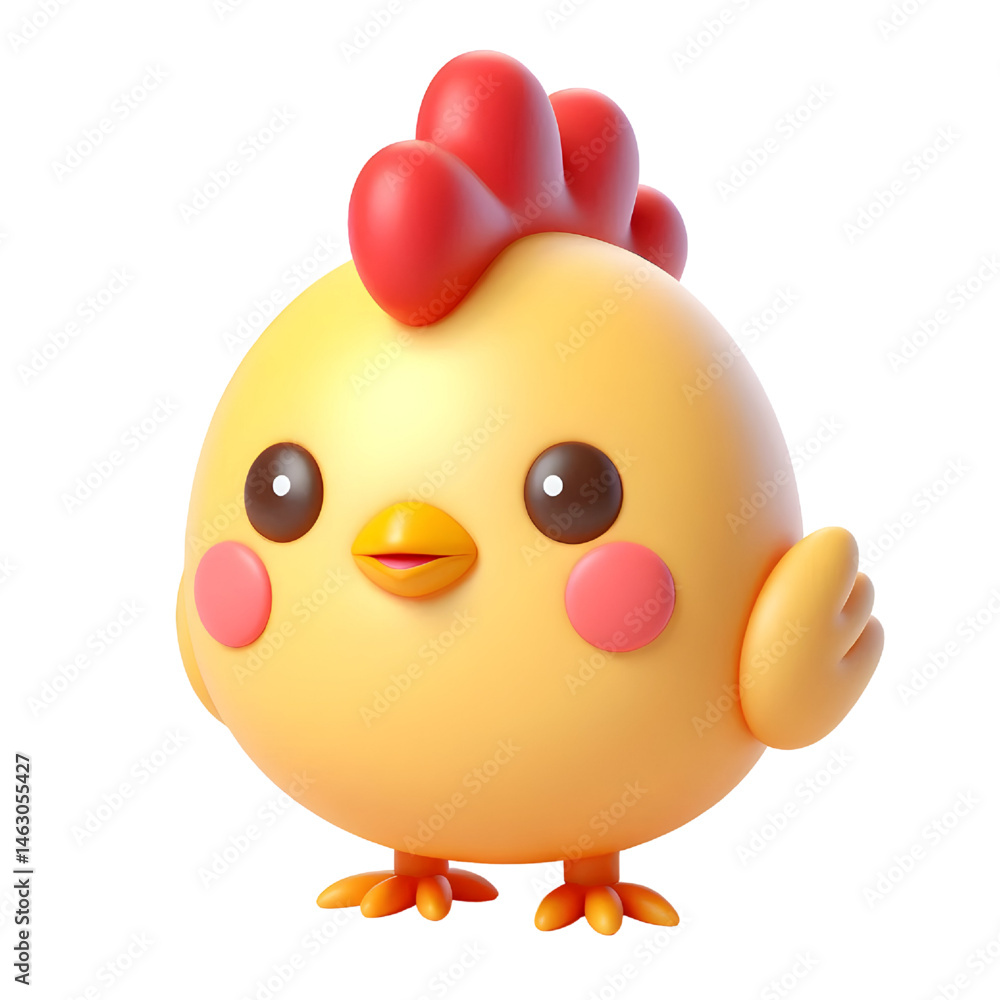 Cute 3d chicken isolated on white background Cute 3d chicken isolated on white background