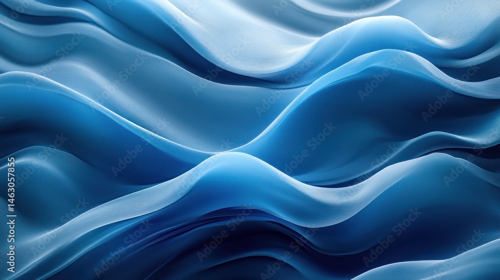 Obraz premium Abstract Blue Waves: Serene Texture and Flowing Fabric