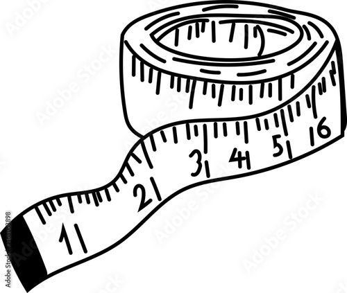 Flexible measuring tape outline icon for tailoring and clothing