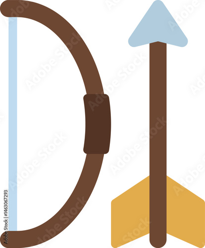 bow and arrow illustration on a white background    