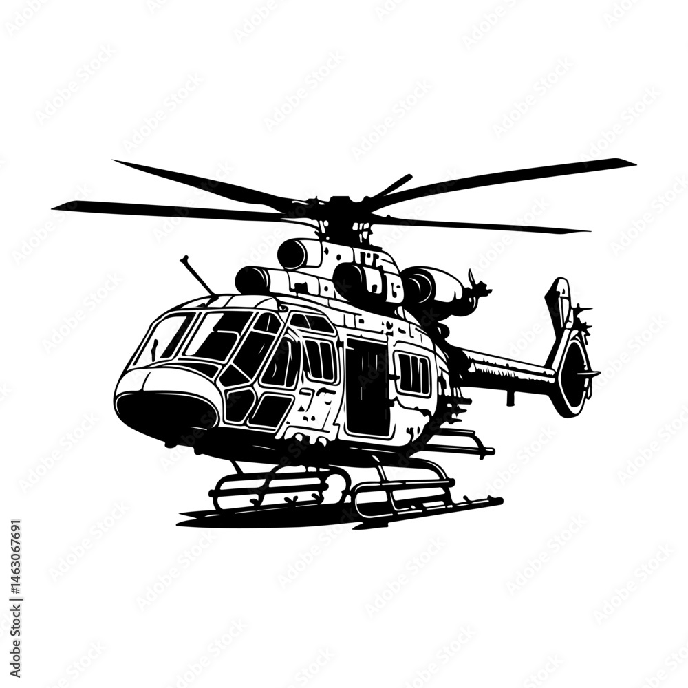 Fototapeta premium Monochromatic rendition of an aircraft emphasizing its design and functionality