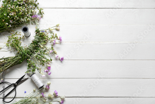 Unfinished wreath made of b...