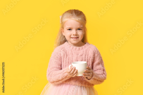 Cute little happy girl in w...