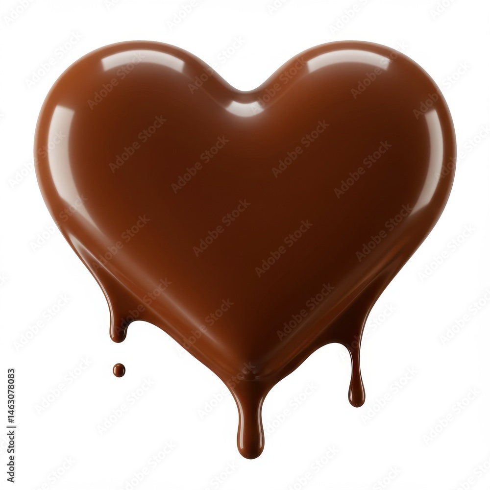 Melting heart chocolate isolated on white background Melting heart chocolate isolated on white background