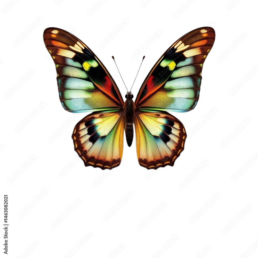 Obraz premium Butterfly with Open Wings on Transparent Background