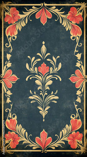 Decorative floral design on a dark background