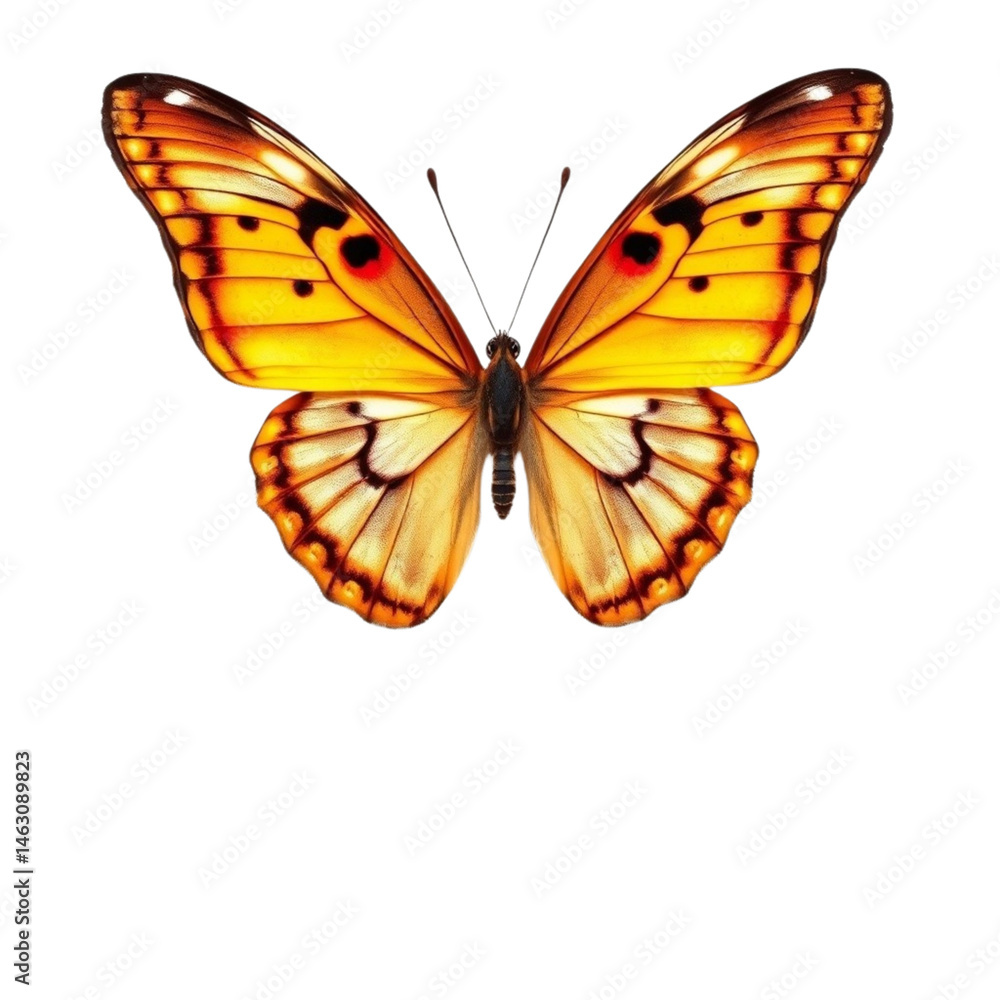 Naklejka premium Butterfly with Open Wings on Transparent Background