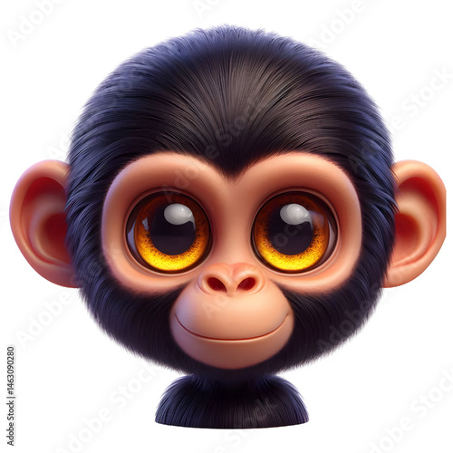 Cute 3d chimpanzee isolated on white background