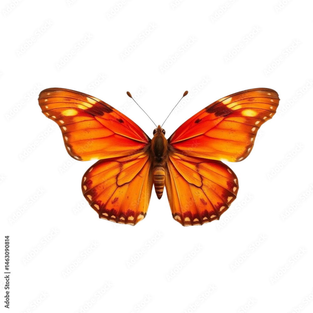 Butterfly with Open Wings on Transparent Background Butterfly with Open Wings on Transparent Background