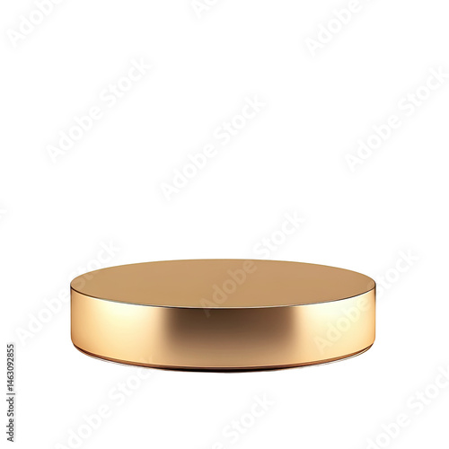 Golden, circular podium, ideal for product display