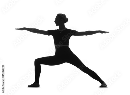 Silhouette of young woman p...
