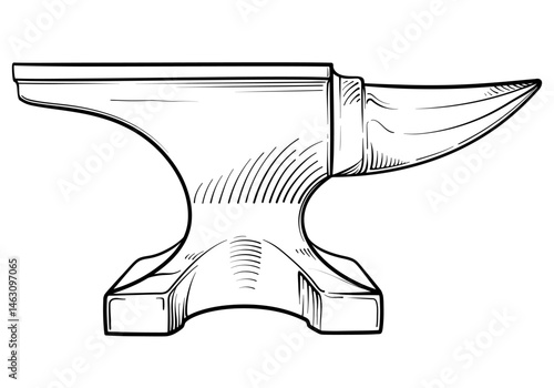 Blacksmith anvil isolated on white background. Vector illustration of anvil.