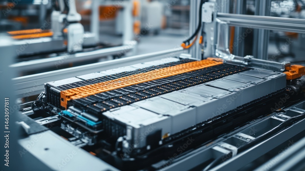 High-Tech Assembly Line: Lithium-Ion Battery Pack Production for Electric Vehicles High-Tech Assembly Line: Lithium-Ion Battery Pack Production for Electric Vehicles