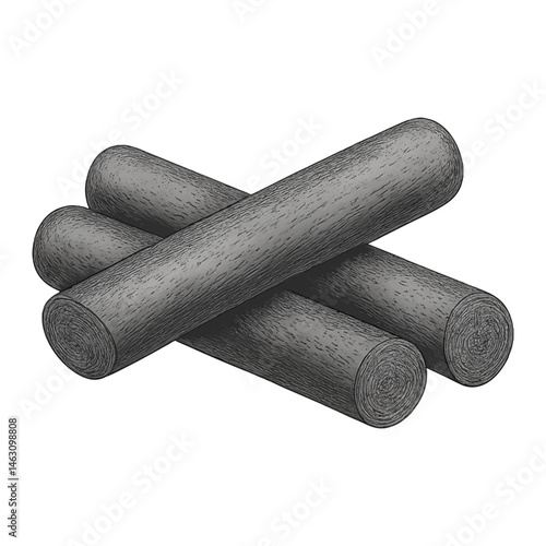 Bamboo Charcoal Filter Stick Vector – Eco Water Purifier Set with Natural Texture