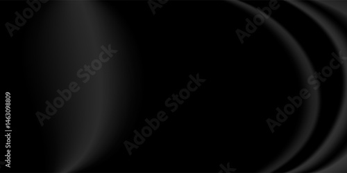 black cloth background abstract with soft waves.