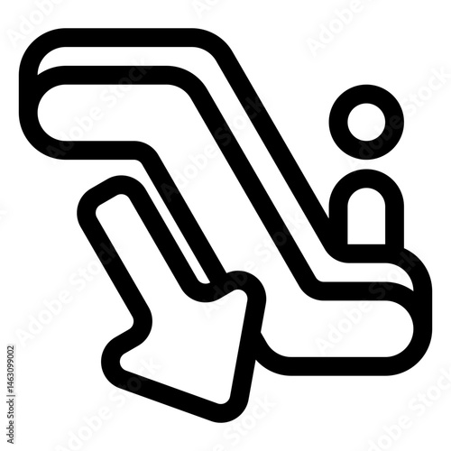 down escalator icon