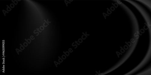 black cloth background abstract with soft waves.