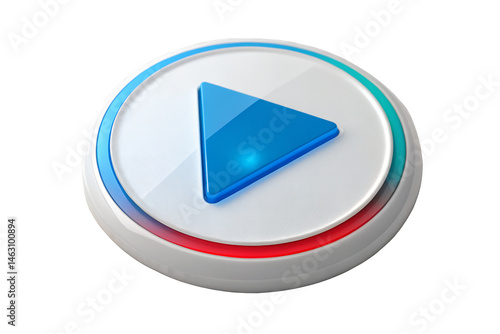 3D Play Button Icon with Blue Triangle in Circular Frame, PNG Transparent Image Free Download 3D Play Button Icon with Blue Triangle in Circular Frame, PNG Transparent Image - GFXLoad