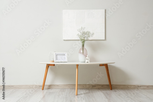 Coffee table with decor and...
