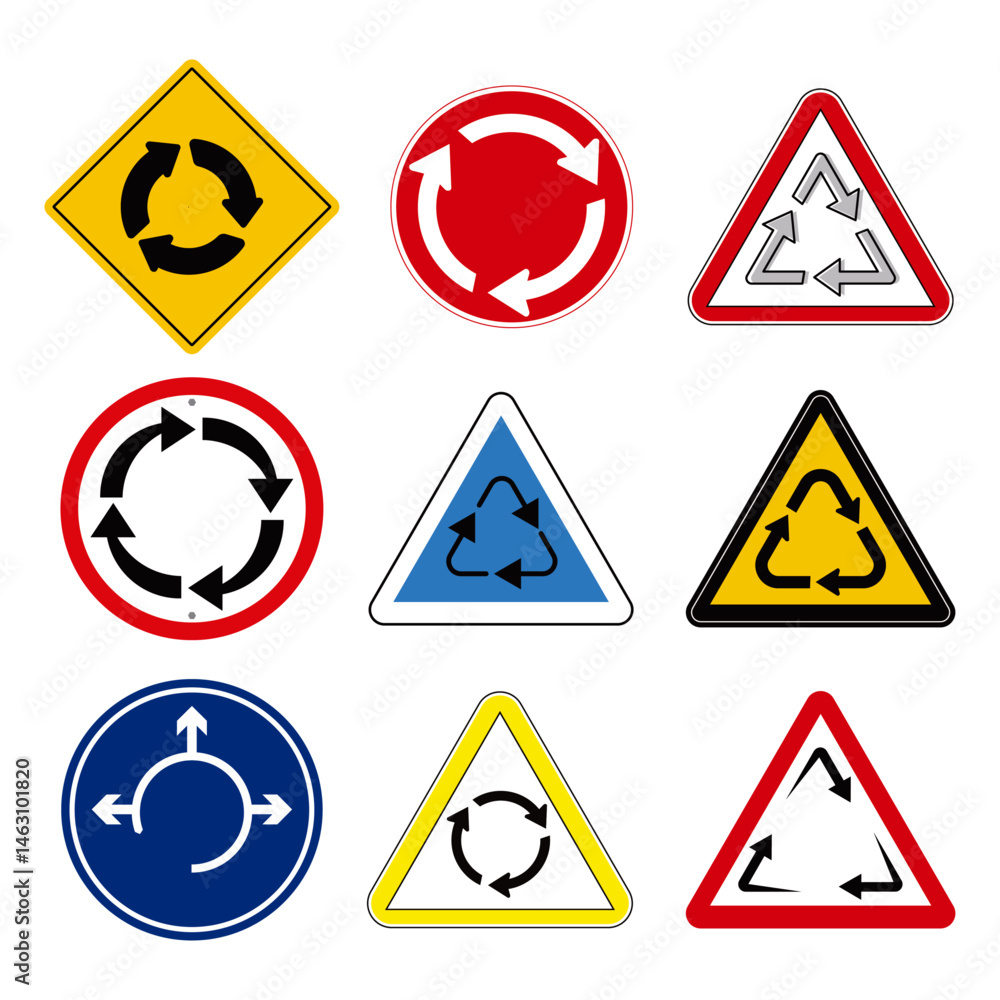 round about sign board templates flat geometric shapes arrows decor round about sign board templates flat geometric shapes arrows decor
