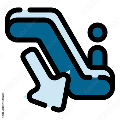 down escalator icon