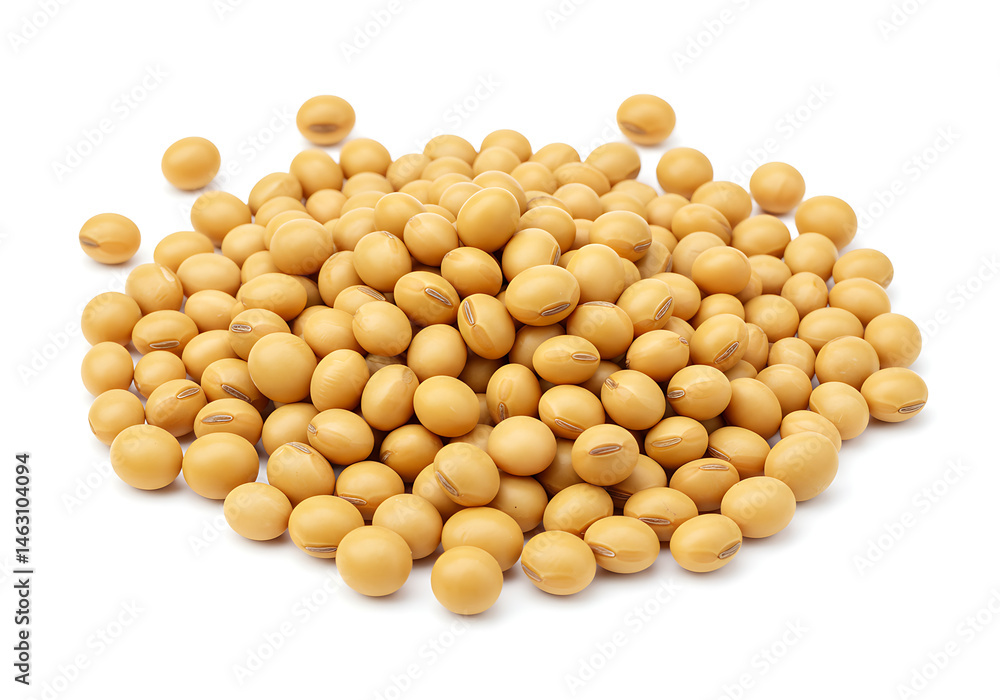 A close up shot of a pile of dried soybeans on a white surface showing the texture and natural color tone A close up shot of a pile of dried soybeans on a white surface showing the texture and natural color tone