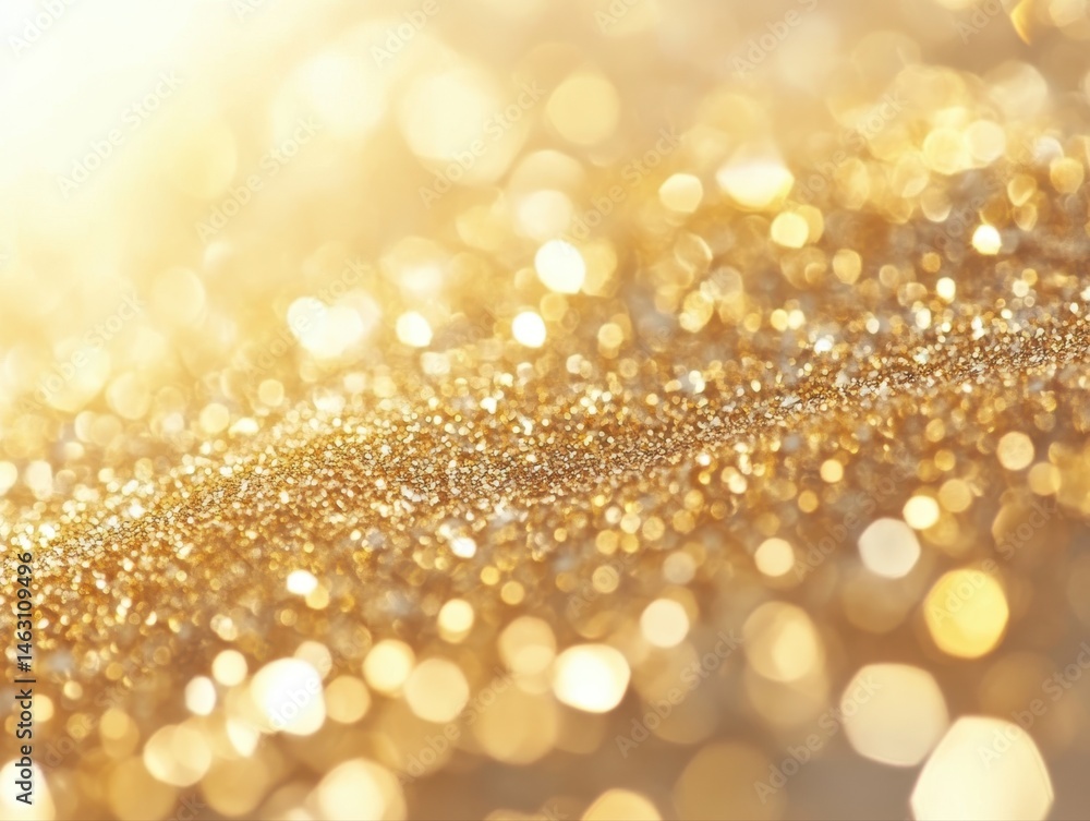 Golden glitter bokeh background, a soft focus of shimmering gold particles, creating a warm and celebratory atmosphere Golden glitter bokeh background, a soft focus of shimmering gold particles, creating a warm and celebratory atmosphere