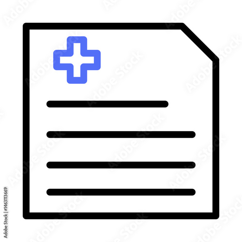 Medical Record Icon: Abstract health information with digital document format