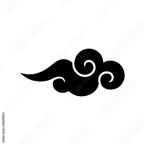 decorative oriental cloud silhouette