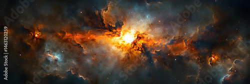 Mesmerizing Radiance of a Luminous Quasar Amidst the Celestial Symphony of Deep Space