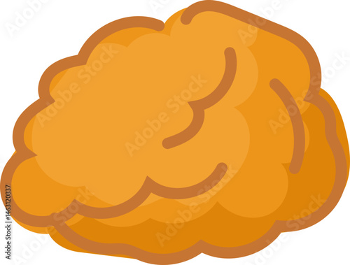Boneless fried chicken line art vector illustration