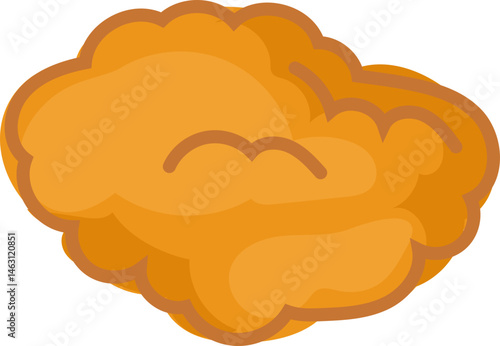 Foto Flat chicken nugget line art vector illustration