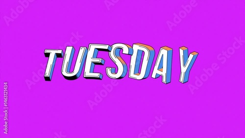 Cartoon Animated Days of The Week  Sign Looping Background