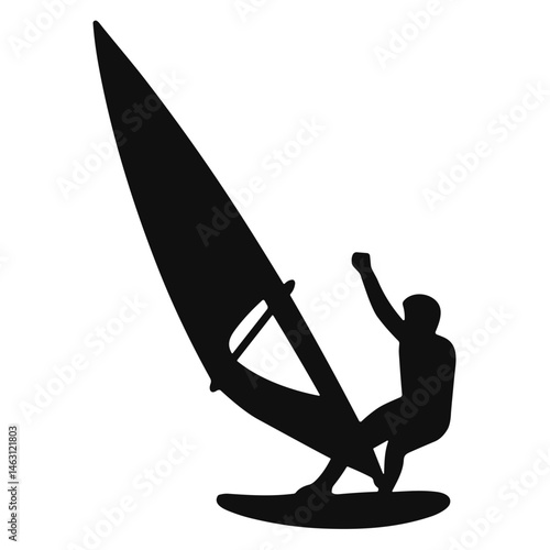 silhouette illustrations of windsurfers