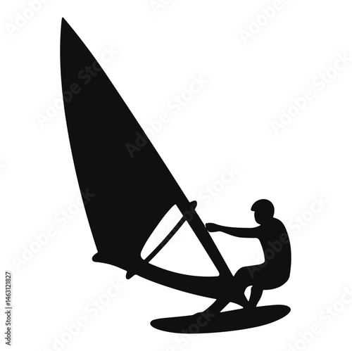 silhouette illustrations of windsurfers