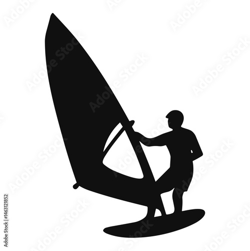 silhouette illustrations of windsurfers