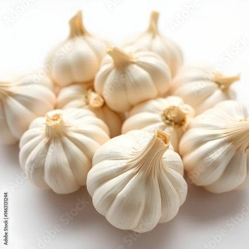 Fresh garlic bulbs isolated