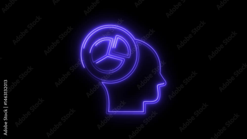 Mindset analysis and data driven decision making concept neon style animation Mindset analysis and data driven decision making concept neon style animation