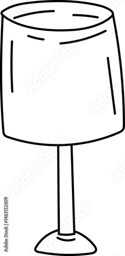 Modern cylindrical lamp line art vector illustration