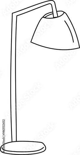Adjustable desk lamp line art vector illustration