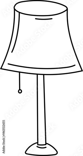 Curved desk lamp line art vector illustration