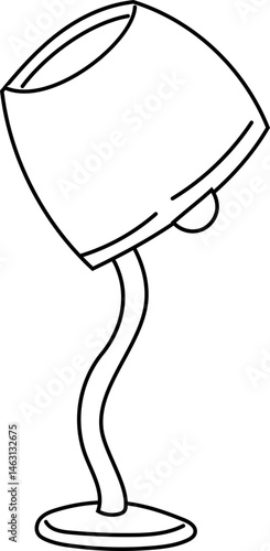 Gooseneck desk lamp line art vector illustration