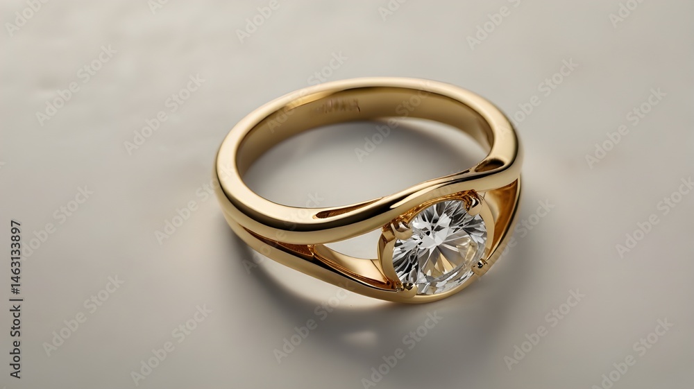 Off-white background with gold ring in the center Off-white background with gold ring in the center