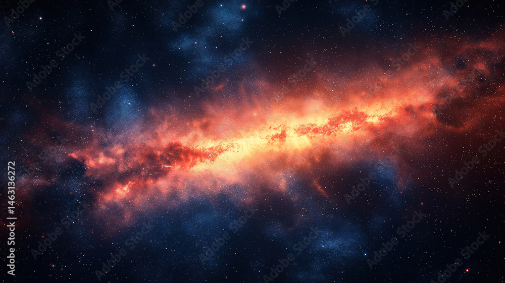 Fototapeta premium Stars and nebulae fill the vast outer space, with constellations shining brightly in the cosmic universe