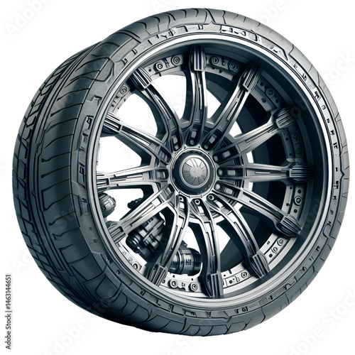 car wheel isolated on white